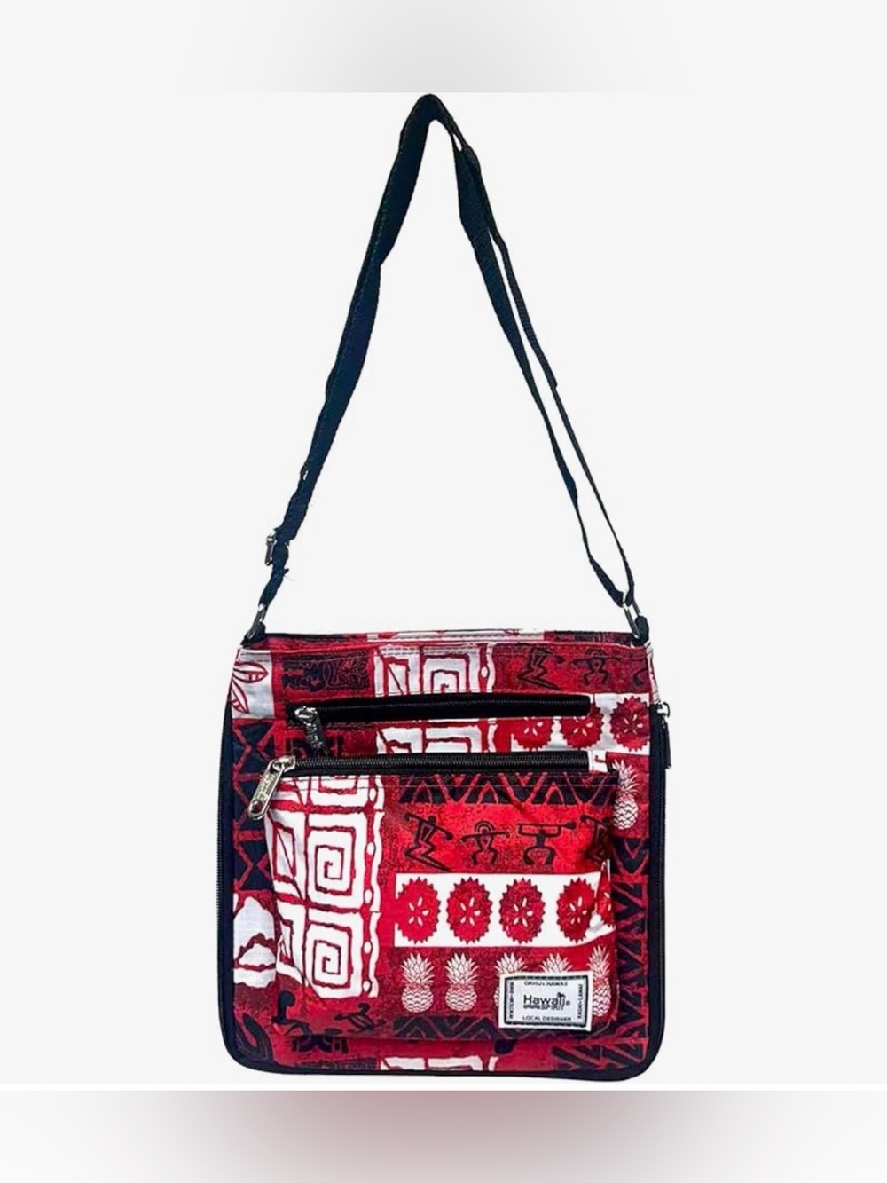 Hawaiian Pattern Crossbody Bag with Adjustable Strap